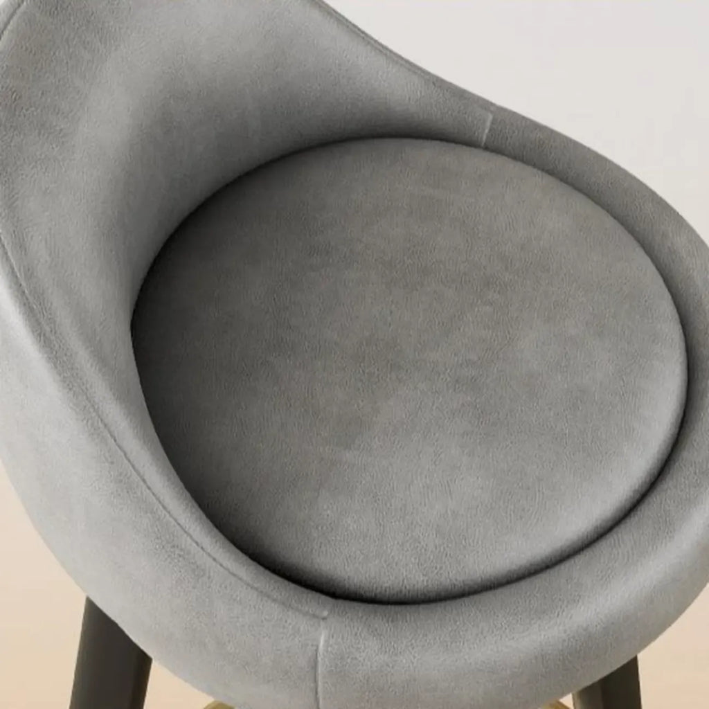 Minimalist Round Tripod Faux Leather Bar Stools