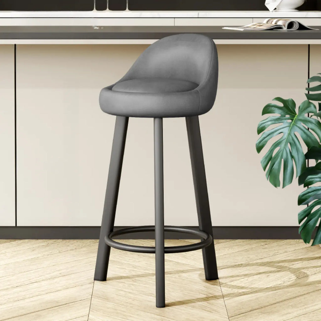 Minimalist Round Tripod Faux Leather Bar Stools