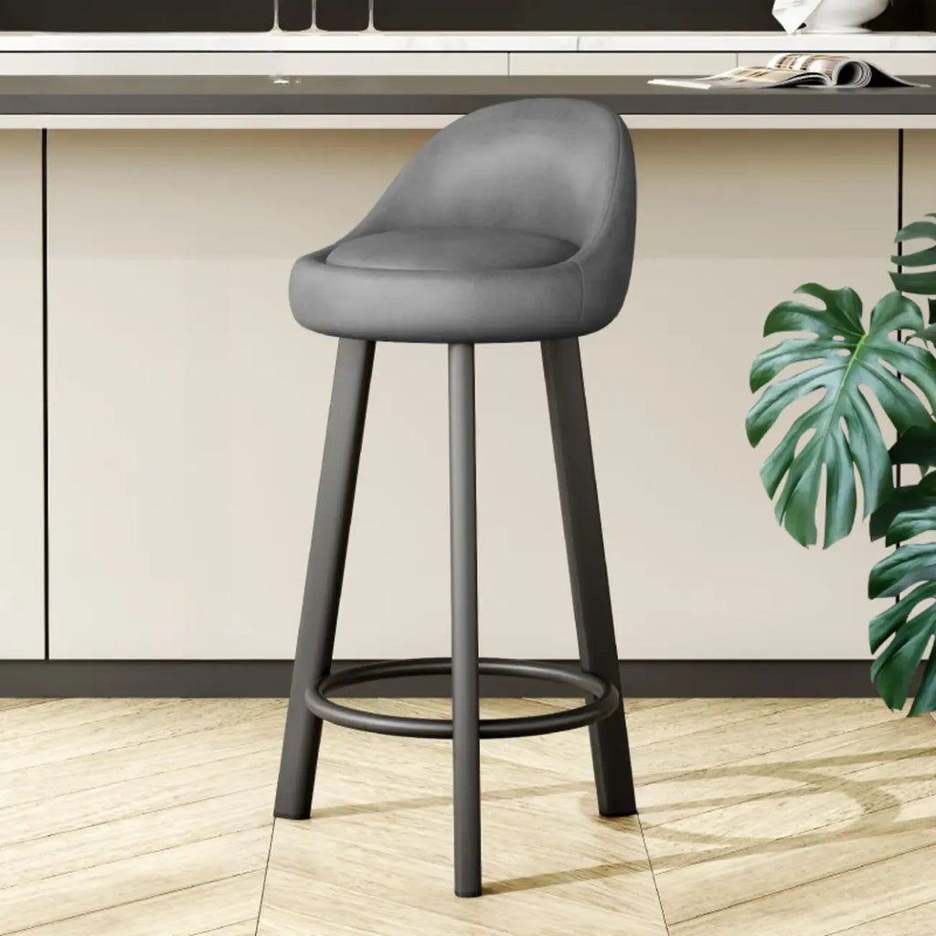 Minimalist Round Tripod Faux Leather Bar Stools