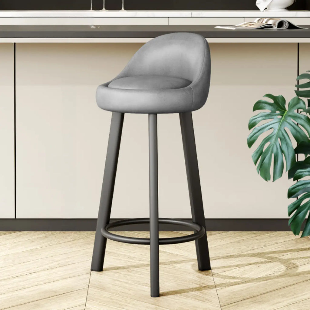 Minimalist Round Tripod Faux Leather Bar Stools