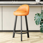 Minimalist Round Tripod Faux Leather Bar Stools