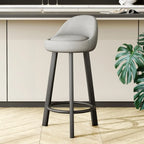 Minimalist Round Tripod Faux Leather Bar Stools
