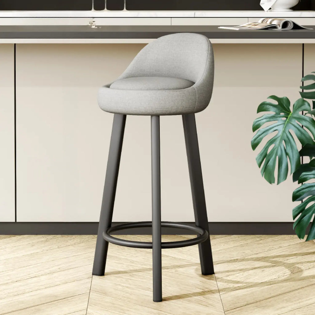 Minimalist Round Tripod Faux Leather Bar Stools