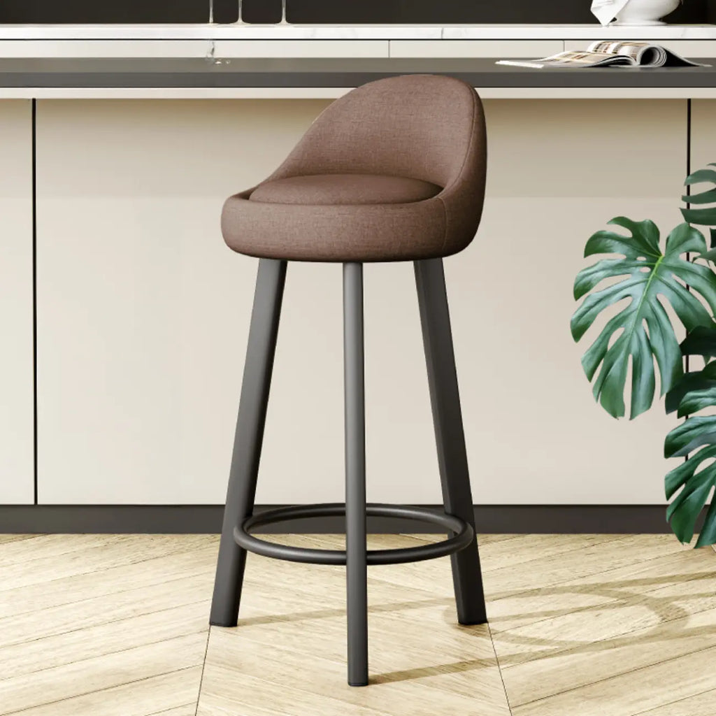 Minimalist Round Tripod Faux Leather Bar Stools