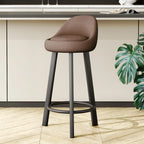 Minimalist Round Tripod Faux Leather Bar Stools