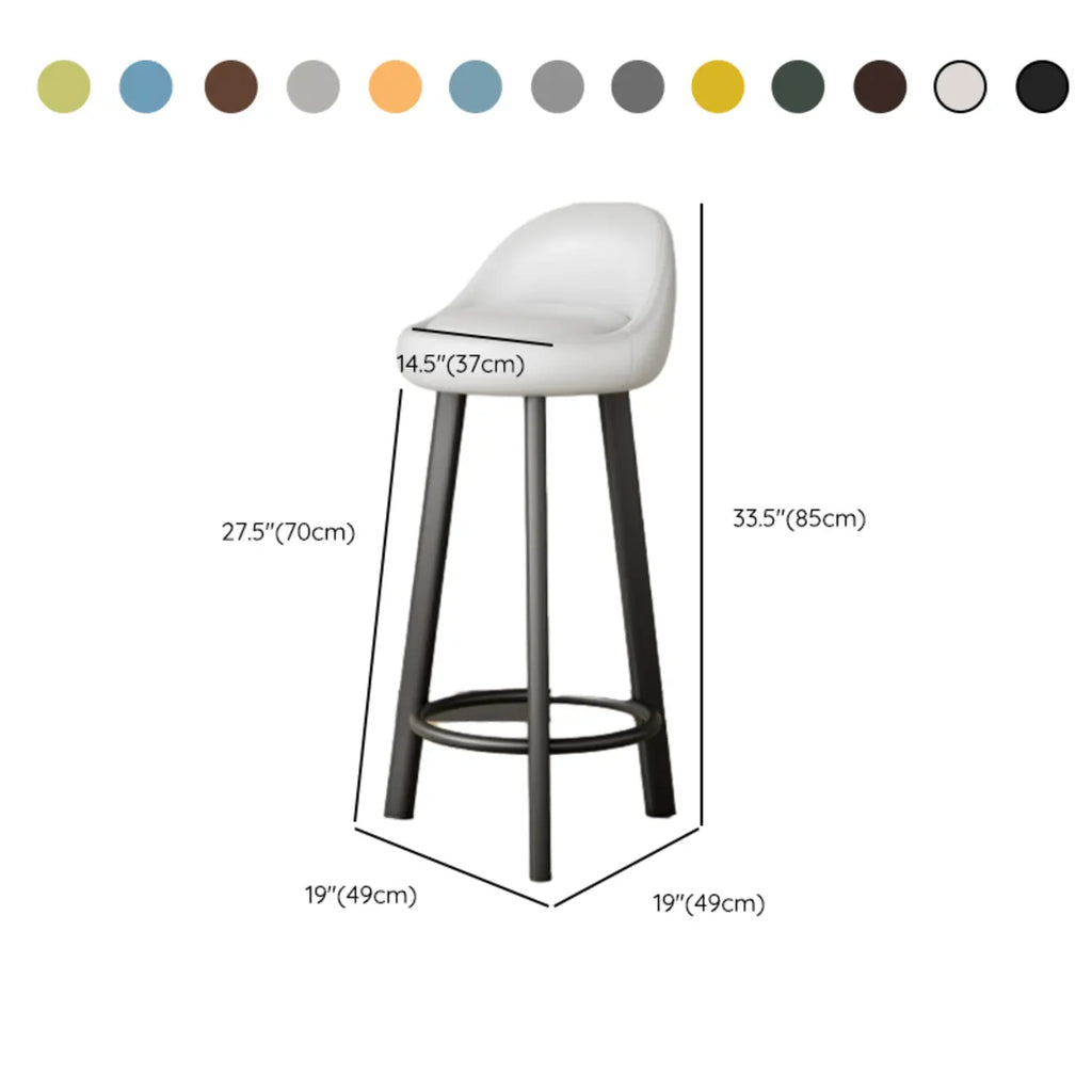 Minimalist Round Tripod Faux Leather Bar Stools