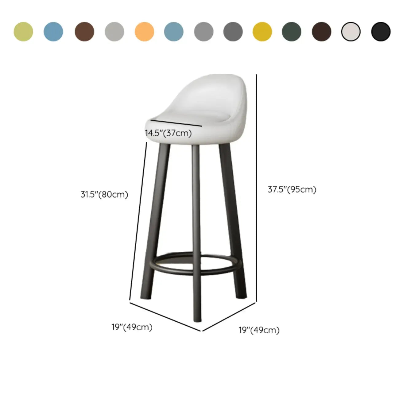 Minimalist Round Tripod Faux Leather Bar Stools