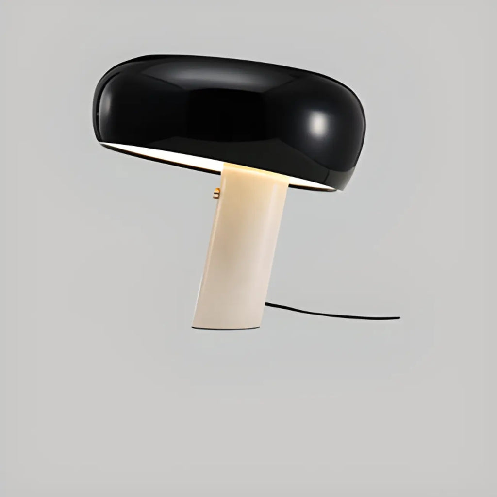 Modern Geometric Stone & Iron LED Table Lamp, Black