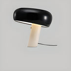 Modern Geometric Stone & Iron LED Table Lamp, Black