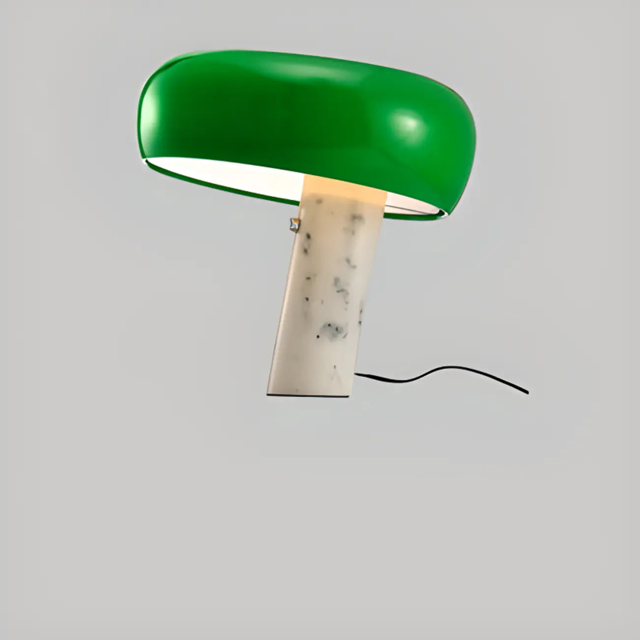 Modern Geometric Stone & Iron LED Table Lamp, Black