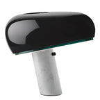 Modern Geometric Stone & Iron LED Table Lamp, Black