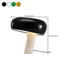 Modern Geometric Stone & Iron LED Table Lamp, Black