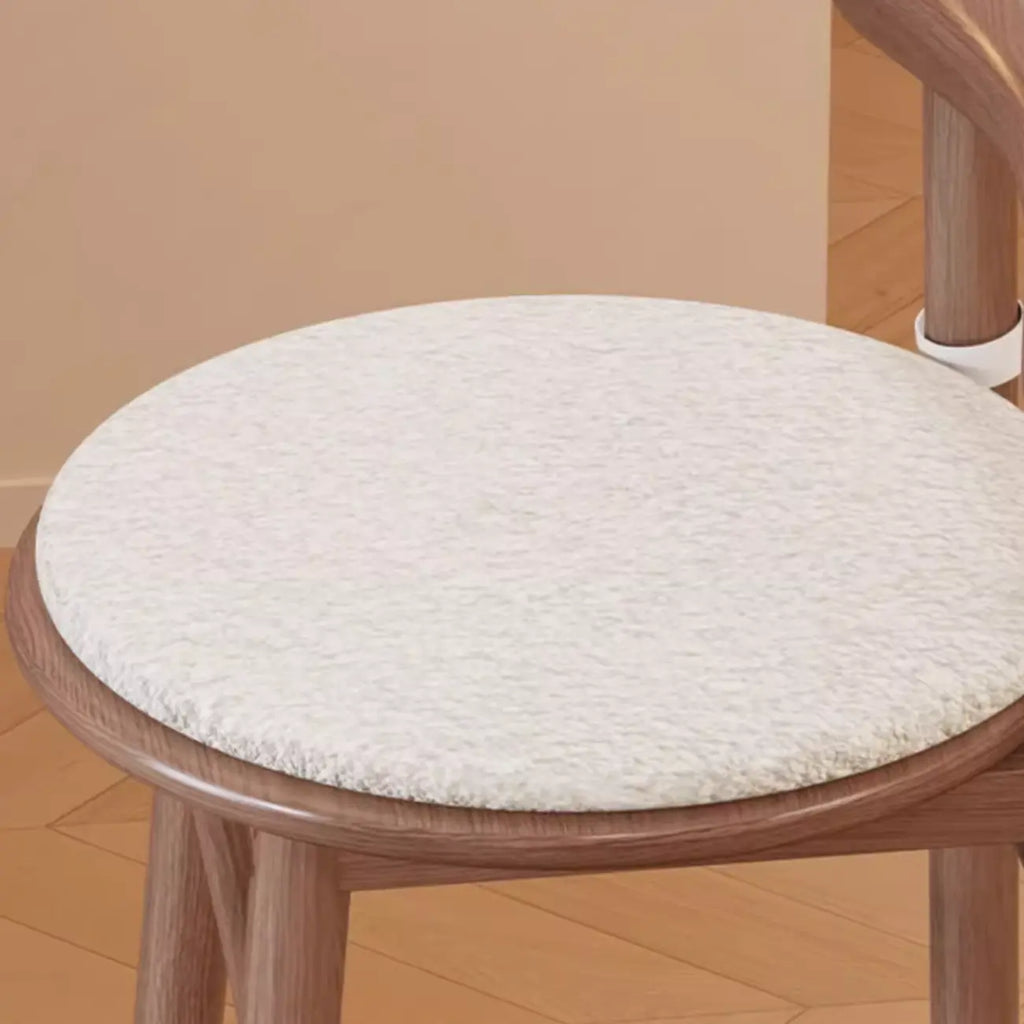 Simplistic Cushioned Round Wood Bar Stools with Backs