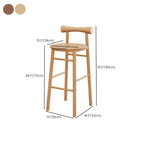 Simplistic Cushioned Round Wood Bar Stools with Backs