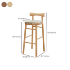 Simplistic Cushioned Round Wood Bar Stools with Backs