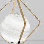 Elegant Plug-In Globe Stone and Glass LED Table Lamp