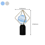 Elegant Plug-In Globe Stone and Glass LED Table Lamp