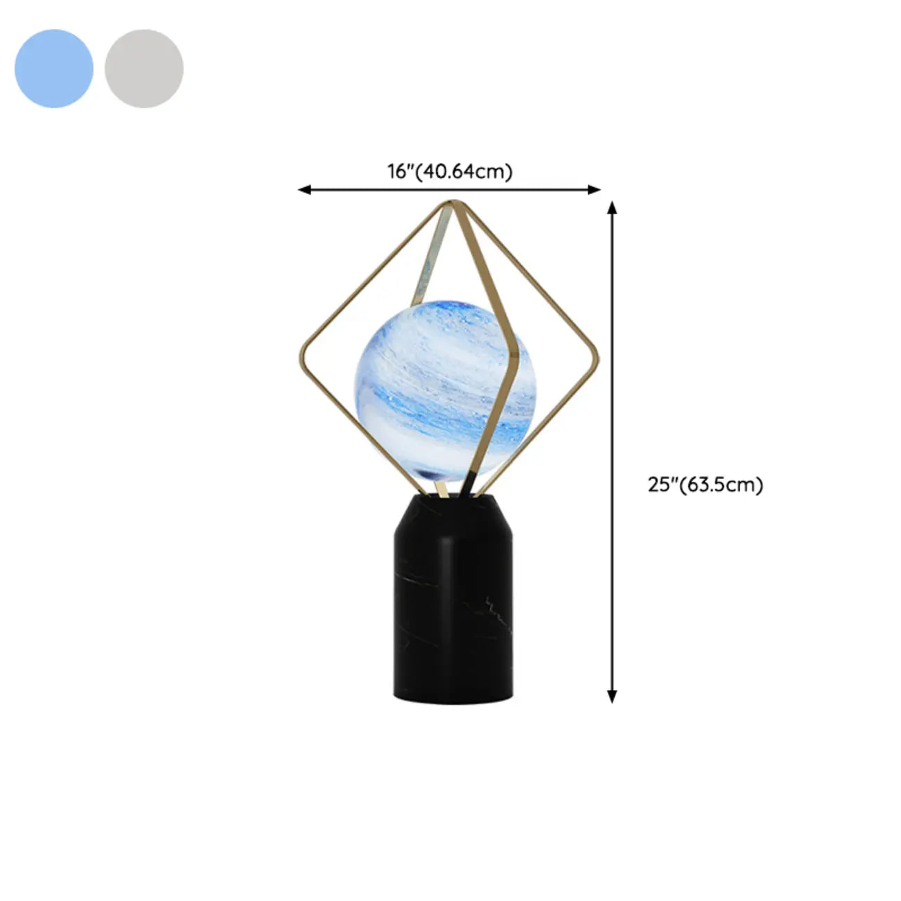 Elegant Plug-In Globe Stone and Glass LED Table Lamp