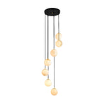 Adjustable Modern Stone Globe Rope Pendant Light