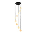 Adjustable Modern Stone Globe Rope Pendant Light