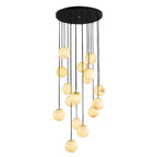 Adjustable Modern Stone Globe Rope Pendant Light