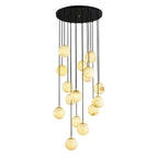 Adjustable Modern Stone Globe Rope Pendant Light