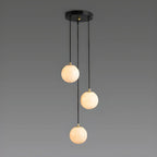 Adjustable Modern Stone Globe Rope Pendant Light