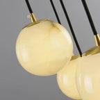 Adjustable Modern Stone Globe Rope Pendant Light