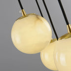 Adjustable Modern Stone Globe Rope Pendant Light