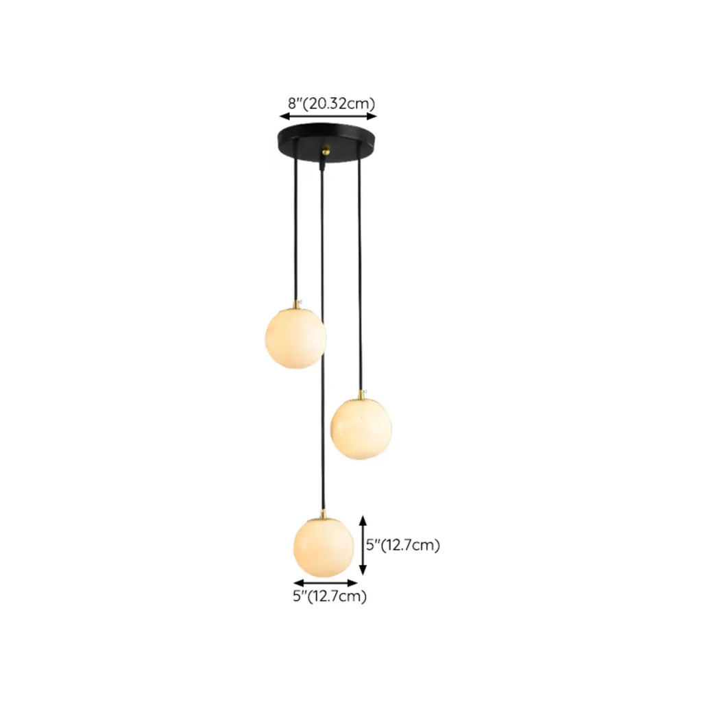 Adjustable Modern Stone Globe Rope Pendant Light