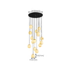 Adjustable Modern Stone Globe Rope Pendant Light
