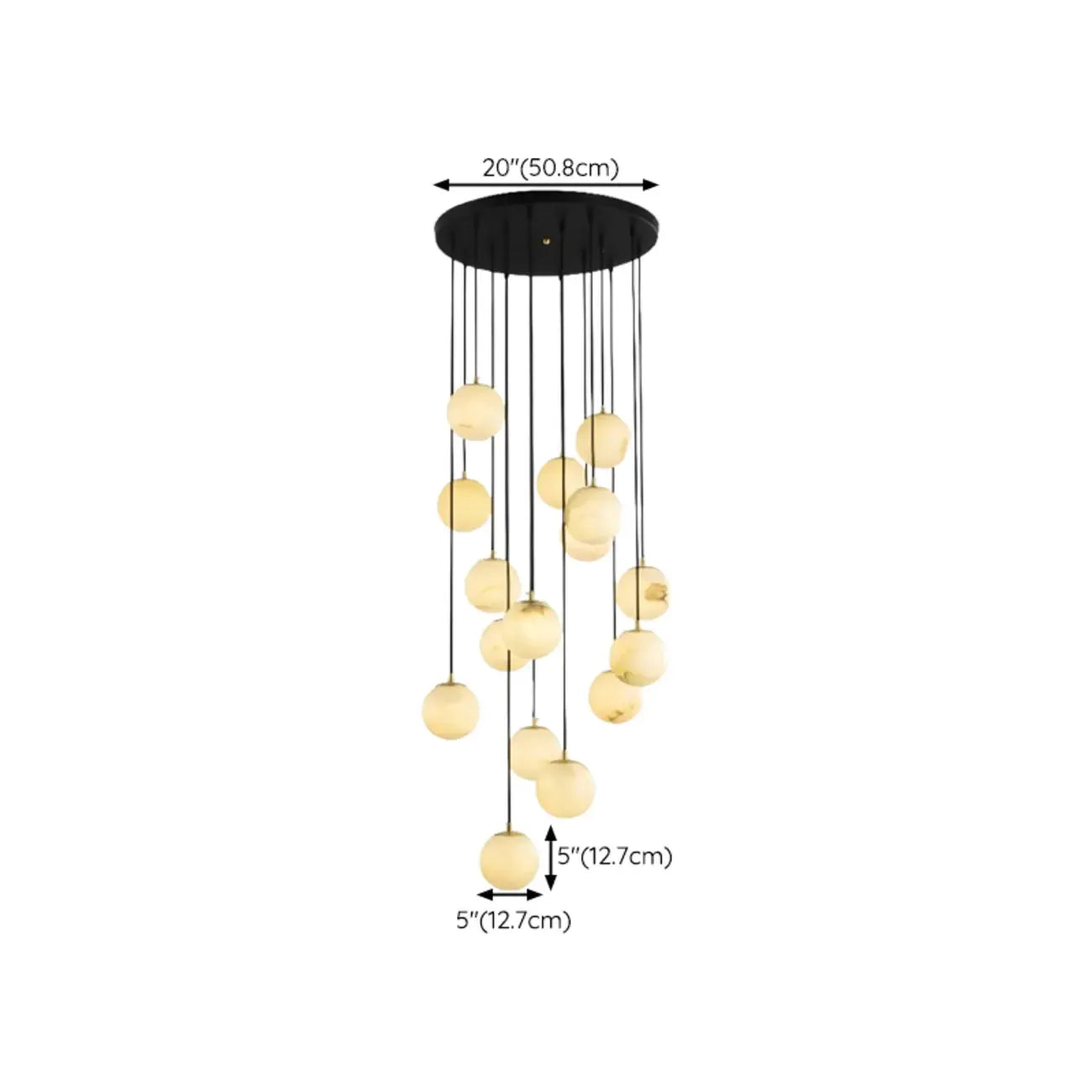 Adjustable Modern Stone Globe Rope Pendant Light