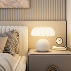 Pumpkin-Shape White Resin LED Table Lamp in 3 Color Light
