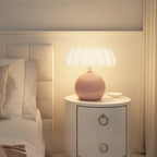 Pumpkin-Shape White Resin LED Table Lamp in 3 Color Light