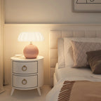 Pumpkin-Shape White Resin LED Table Lamp in 3 Color Light