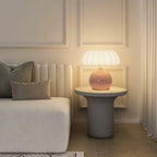 Pumpkin-Shape White Resin LED Table Lamp in 3 Color Light
