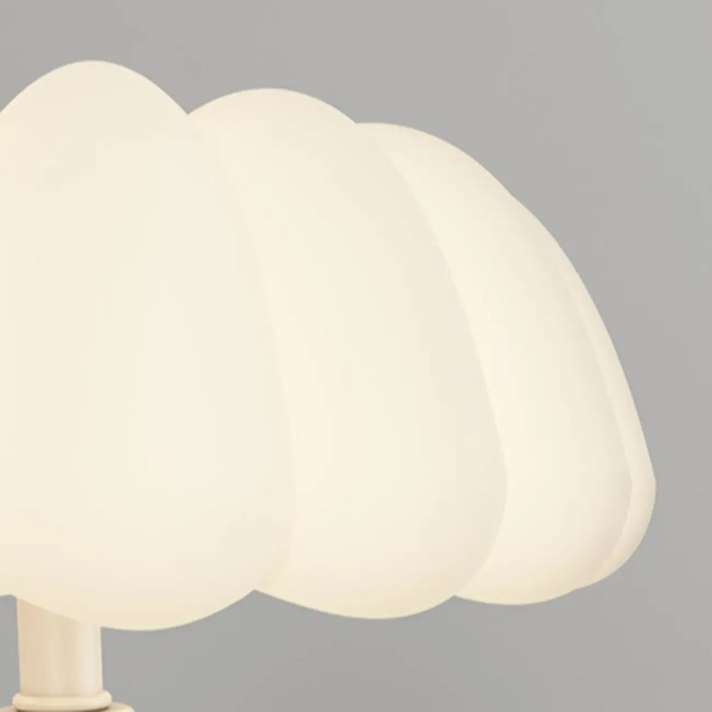 Pumpkin-Shape White Resin LED Table Lamp in 3 Color Light