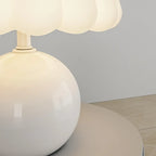 Pumpkin-Shape White Resin LED Table Lamp in 3 Color Light