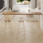 Natural Wood Bar Height Table for Modern Home Dining
