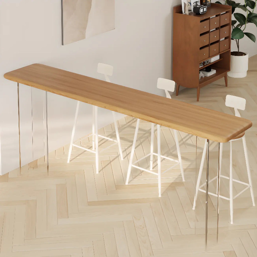 Natural Wood Bar Height Table for Modern Home Dining