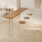 Natural Wood Bar Height Table for Modern Home Dining