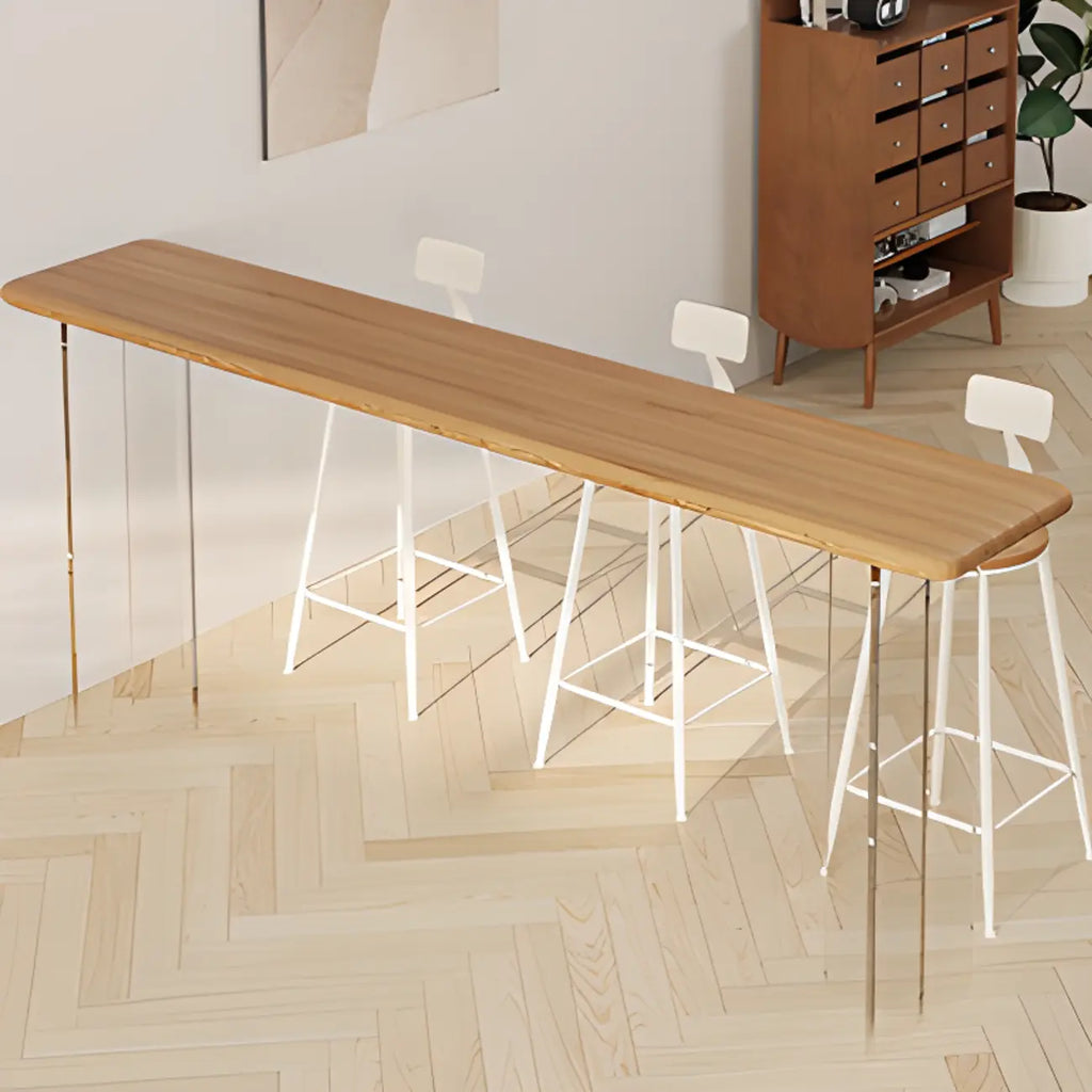 Natural Wood Bar Height Table for Modern Home Dining