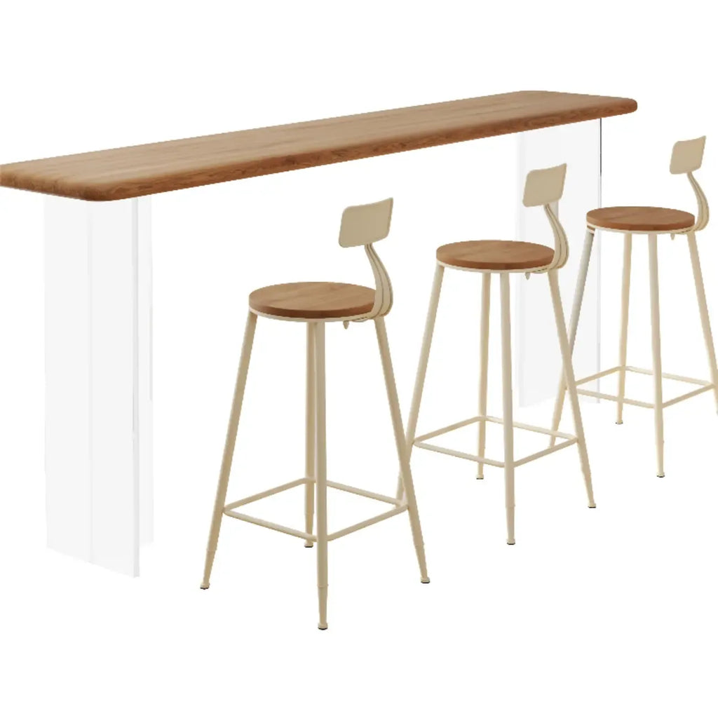 Natural Wood Bar Height Table for Modern Home Dining