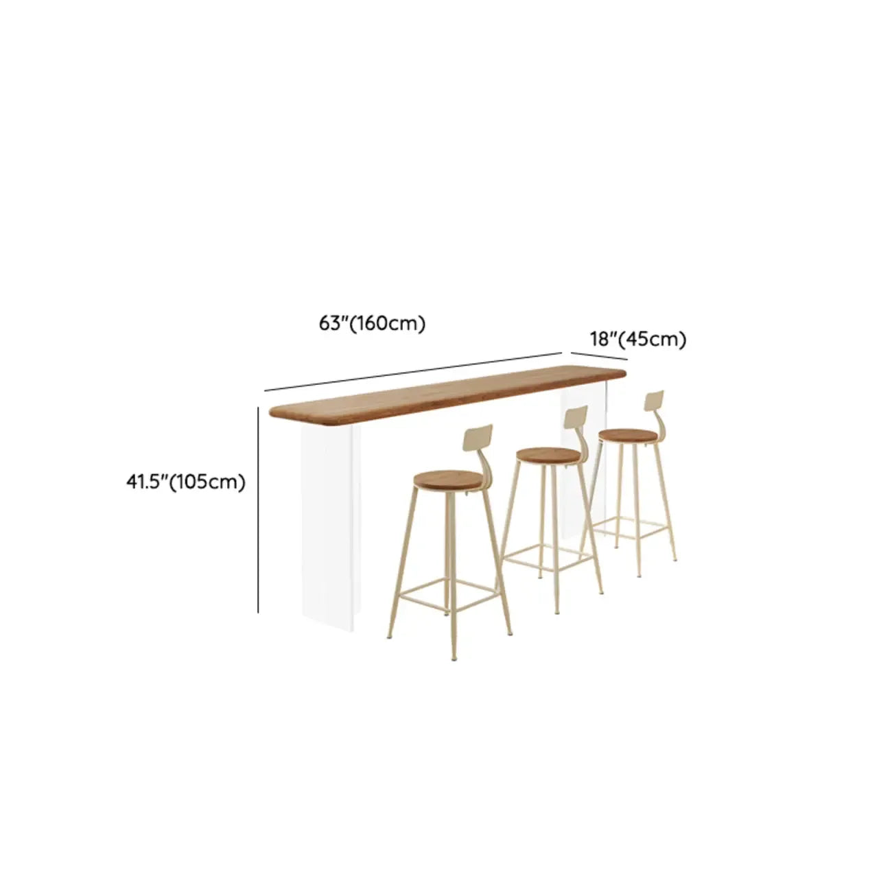 Natural Wood Bar Height Table for Modern Home Dining