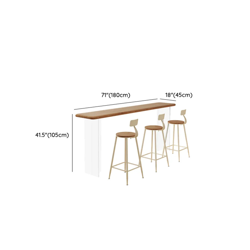 Natural Wood Bar Height Table for Modern Home Dining