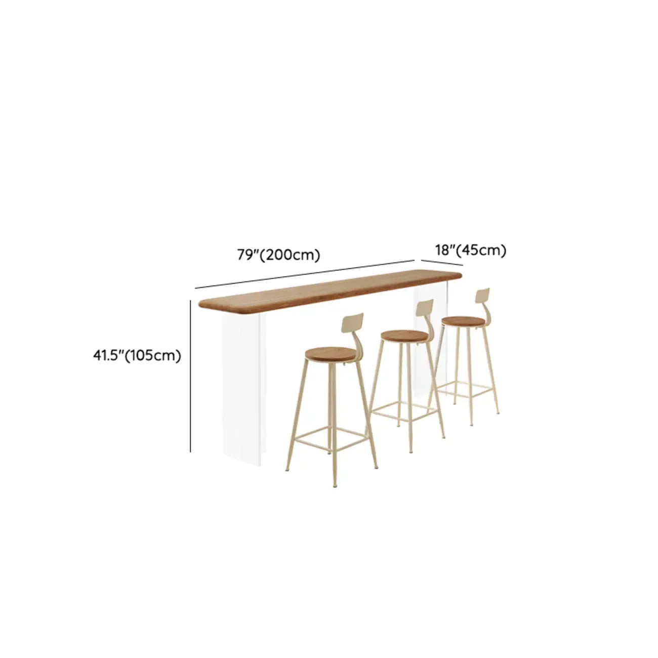 Natural Wood Bar Height Table for Modern Home Dining