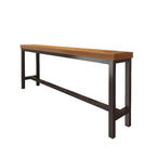 Industrial Brown Wooden Bar Table with Footrest for Home Pub
