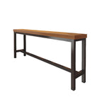 Industrial Brown Wooden Bar Table with Footrest for Home Pub