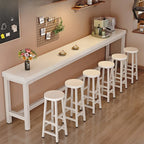 Industrial Brown Wooden Bar Table with Footrest for Home Pub