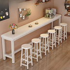 Industrial Brown Wooden Bar Table with Footrest for Home Pub